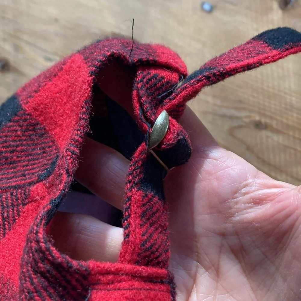 Child’s Red Black Buffalo Plaid Suede Baseball Cap Adjustable